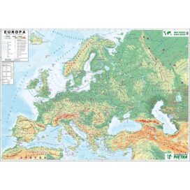 MAPA ŚCIENNA EUROPY - FIZYCZNA / KONTUROWA
