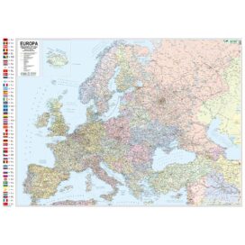 MAPA ŚCIENNA EUROPY - POLITYCZNO-DROGOWA